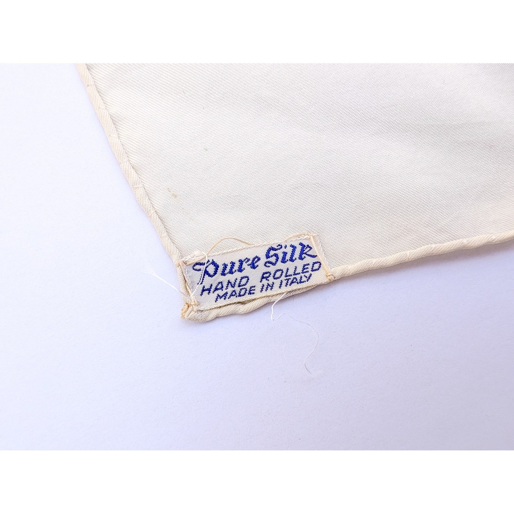 Fiorio Italy Silk Scarf Yellow Carnation Floral Print Hand Rolled 27 Inch Square - Picture 7 of 8